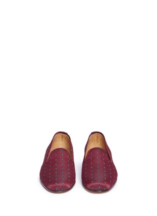 Front View - Click To Enlarge - STUBBS & WOOTTON - Polka floral jacquard slip-ons