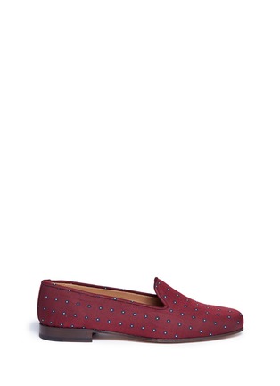 Main View - Click To Enlarge - STUBBS & WOOTTON - Polka floral jacquard slip-ons