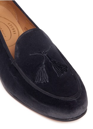 Detail View - Click To Enlarge - STUBBS & WOOTTON - Tassel embroidered velvet slip-ons