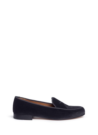 Main View - Click To Enlarge - STUBBS & WOOTTON - Tassel embroidered velvet slip-ons