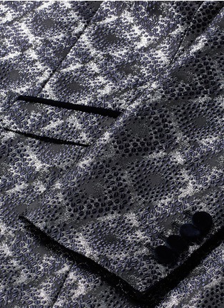 Detail View - Click To Enlarge - - - 'Gold' metallic embroidered tuxedo blazer