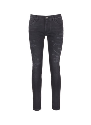Main View - Click To Enlarge - - - 'Classic' slim fit distressed jeans