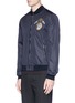 Front View - Click To Enlarge - - - Crown crest appliqué padded windbreaker jacket