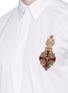 Detail View - Click To Enlarge - - - 'Gold' crest embroidered poplin shirt