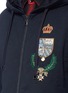 Detail View - Click To Enlarge - - - Crown crest appliqué zip hoodie