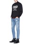 Figure View - Click To Enlarge - - - Selvedge outseam slim fit ripped jeans