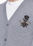 Detail View - Click To Enlarge - - - Crown bee appliqué virgin wool cardigan
