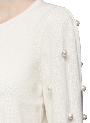 Detail View - Click To Enlarge - MARC JACOBS - Glass pearl embellished wool-cashmere sweater