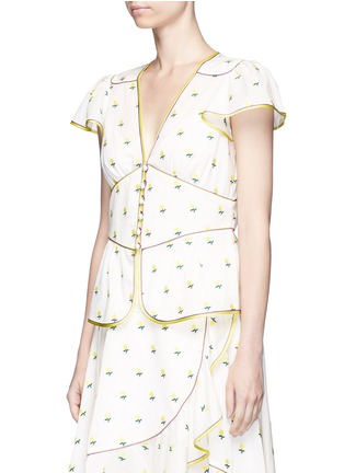 Front View - Click To Enlarge - MARC JACOBS - Rose fil coupé flutter sleeve blouse