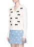 Front View - Click To Enlarge - MARC JACOBS - Bow embellished wool cardigan