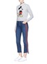 Figure View - Click To Enlarge - MARC JACOBS - Sequin Mickey floral broderie anglaise shrunken sweatshirt
