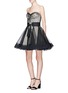 Figure View - Click To Enlarge - MARC JACOBS - Belted polka dot tulle layered strapless corset dress