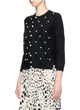 Front View - Click To Enlarge - MARC JACOBS - Glass pearl and stud embellished cardigan