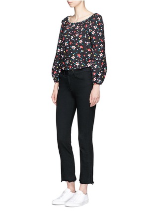 Figure View - Click To Enlarge - MARC JACOBS - Painted flower print cotton peasant blouse