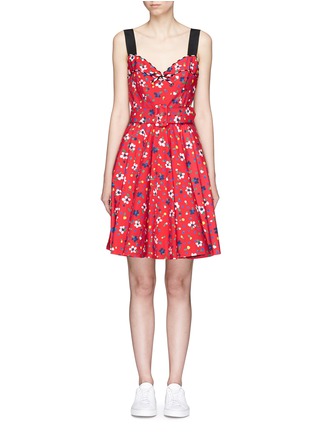 Main View - Click To Enlarge - MARC JACOBS - Painted flower print belted dress