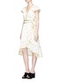 Figure View - Click To Enlarge - MARC JACOBS - Rose fil coupé waist tie flutter wrap skirt