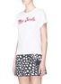 Front View - Click To Enlarge - MARC JACOBS - Logo glitter print cotton T-shirt