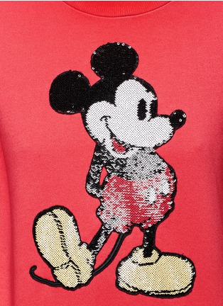 Detail View - Click To Enlarge - MARC JACOBS - Sequin Mickey shrunken cotton terry sweatshirt