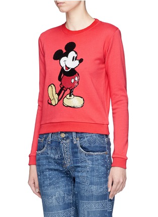 Front View - Click To Enlarge - MARC JACOBS - Sequin Mickey shrunken cotton terry sweatshirt
