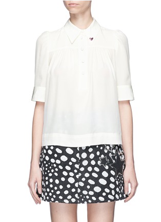 Main View - Click To Enlarge - MARC JACOBS - Heart pin crepe de Chine blouse