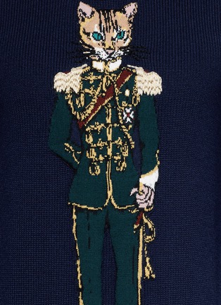 Detail View - Click To Enlarge - - - General cat intarsia sweater