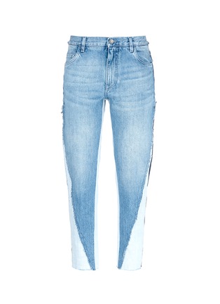 Main View - Click To Enlarge - - - Distressed patchwork jeans