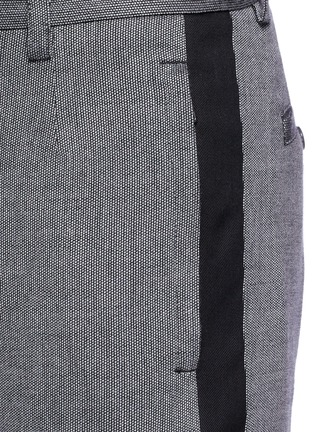 Detail View - Click To Enlarge - - - Stripe outseam cotton-virgin wool cropped pants