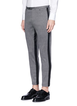 Front View - Click To Enlarge - - - Stripe outseam cotton-virgin wool cropped pants