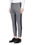 Front View - Click To Enlarge - - - Stripe outseam cotton-virgin wool cropped pants