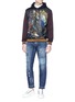 Figure View - Click To Enlarge - - - Contrast pocket distressed jeans