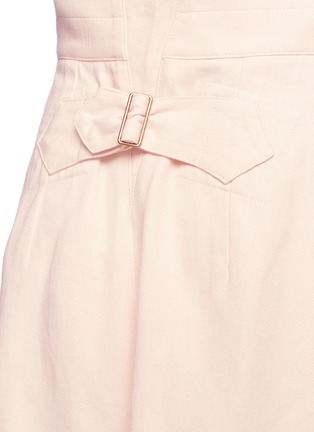 Detail View - Click To Enlarge - CHLOÉ - Pleated wide leg drill shorts