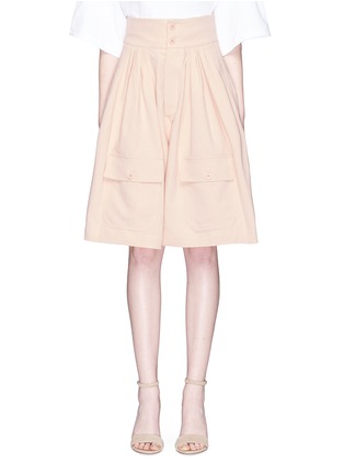 Main View - Click To Enlarge - CHLOÉ - Pleated wide leg drill shorts