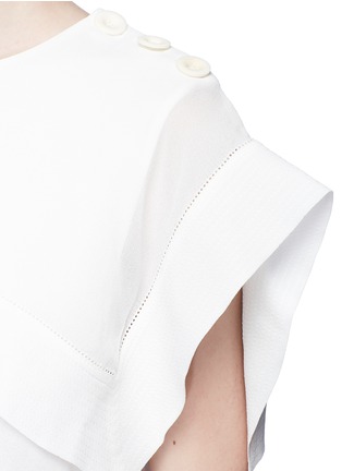 Detail View - Click To Enlarge - CHLOÉ - Sailor collar pleated colourblock crepe voile dress