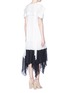 Back View - Click To Enlarge - CHLOÉ - Sailor collar pleated colourblock crepe voile dress