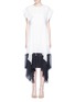 Main View - Click To Enlarge - CHLOÉ - Sailor collar pleated colourblock crepe voile dress