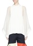 Main View - Click To Enlarge - CHLOÉ - Sheer bell sleeve pleated crepe shirt