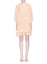 Main View - Click To Enlarge - CHLOÉ - Batwing sleeve tiered hem pleated georgette dress