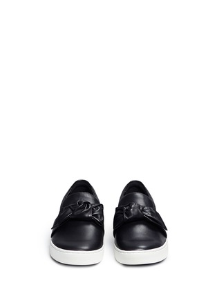Front View - Click To Enlarge - MICHAEL KORS - 'Willa' bow leather skate slip-ons