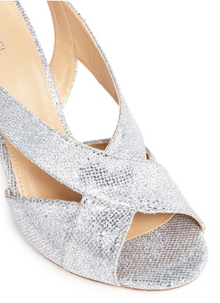 Detail View - Click To Enlarge - MICHAEL KORS - 'Becky' glitter mesh slingback sandals