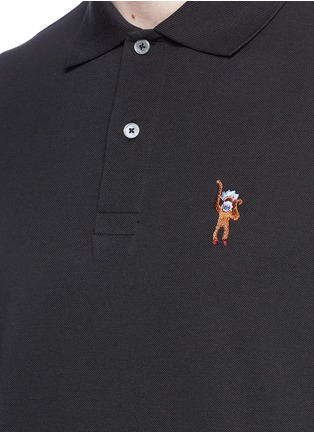 Detail View - Click To Enlarge - PAUL SMITH - Monkey embroidered polo shirt