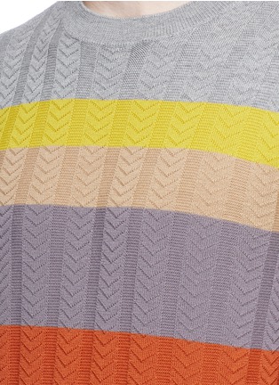 Detail View - Click To Enlarge - PAUL SMITH - Herringbone rib Merino wool sweater