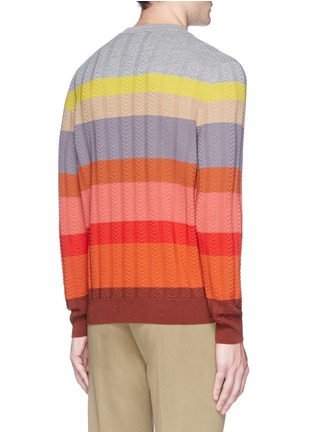 Back View - Click To Enlarge - PAUL SMITH - Herringbone rib Merino wool sweater