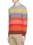 Front View - Click To Enlarge - PAUL SMITH - Herringbone rib Merino wool sweater