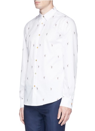 Front View - Click To Enlarge - PAUL SMITH - Monkey fil coupé twill shirt