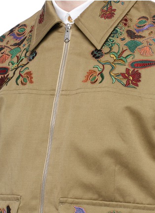 Detail View - Click To Enlarge - PAUL SMITH - Floral embroidered cotton-linen coach jacket