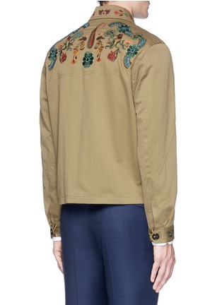 Back View - Click To Enlarge - PAUL SMITH - Floral embroidered cotton-linen coach jacket