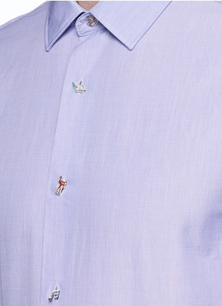 Detail View - Click To Enlarge - PAUL SMITH - Charm button woven cotton shirt