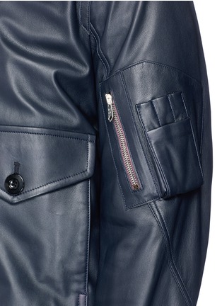 Detail View - Click To Enlarge - PAUL SMITH - Lambskin leather bomber jacket