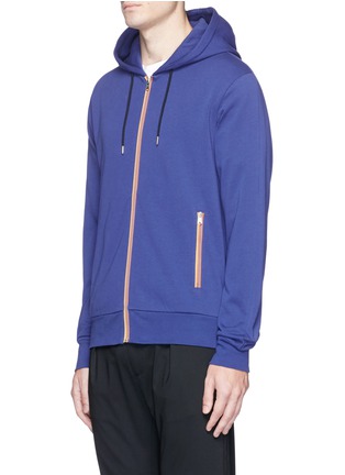Front View - Click To Enlarge - PAUL SMITH - Contrast stripe zip hoodie