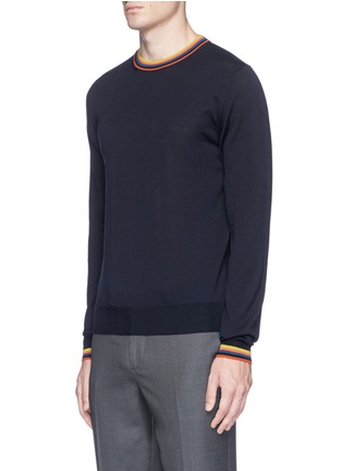 Front View - Click To Enlarge - PAUL SMITH - 'Artist stripe' Merino wool sweater